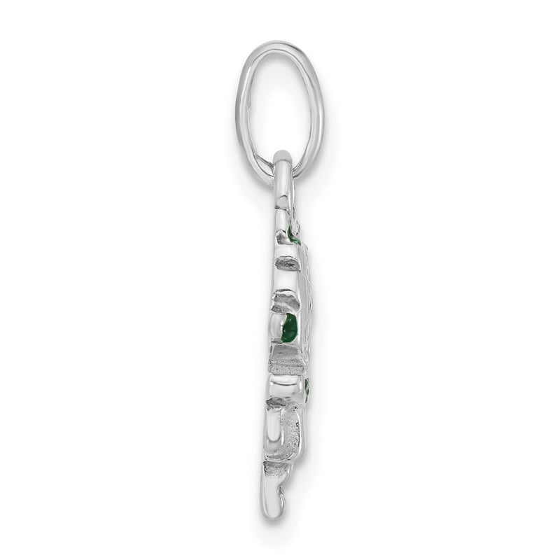 Sterling Silver Polished Enameled Cauliflower Person Charm