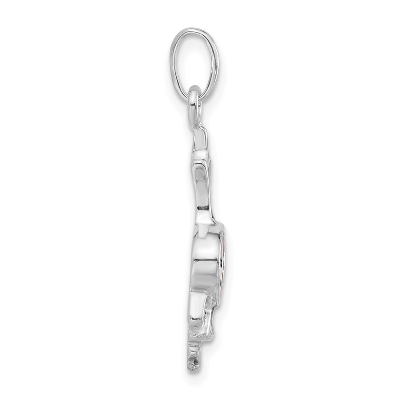 Sterling Silver Polished Enameled Onion Person Charm