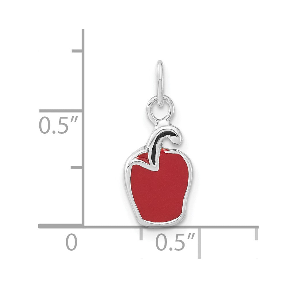 Sterling Silver Polished Enameled Red Pepper Charm