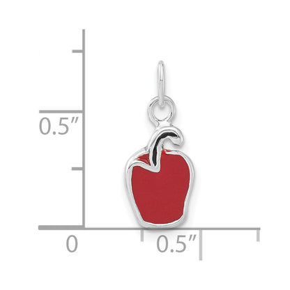Sterling Silver Polished Enameled Red Pepper Charm