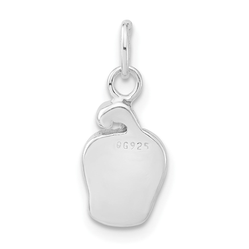 Sterling Silver Polished Enameled Green Pepper Charm