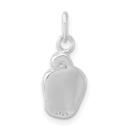 Sterling Silver Polished Enameled Yellow Pepper Charm