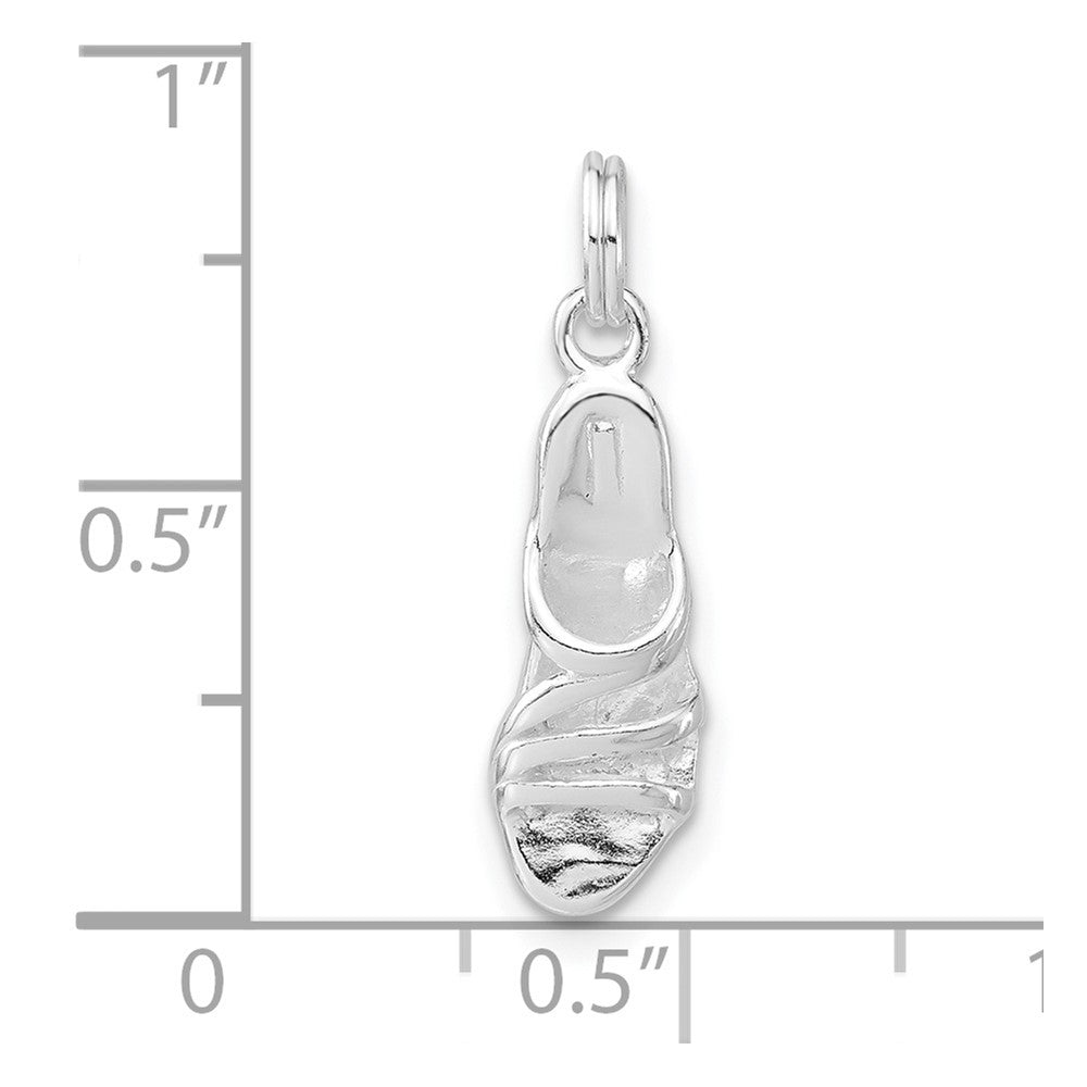 Sterling Silver 3-D Polished High Heel Sandal Charm