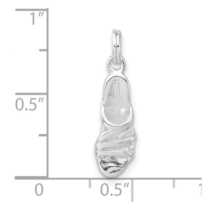 Sterling Silver 3-D Polished High Heel Sandal Charm