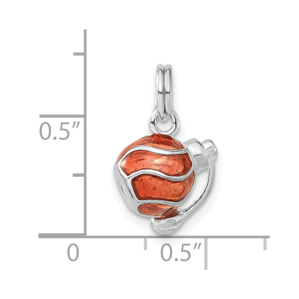 Sterling Silver 3-D Polished Enameled Perfume Bottle Charm