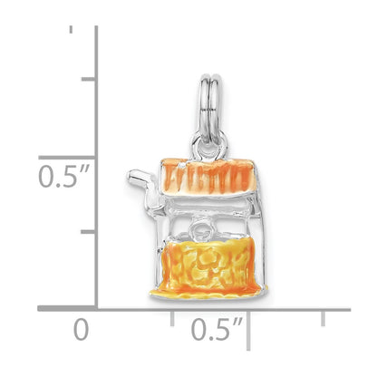 Sterling Silver 3D Enameled Well Charm