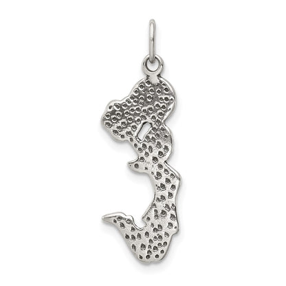 Sterling Silver Antiqued Cheerleader Charm