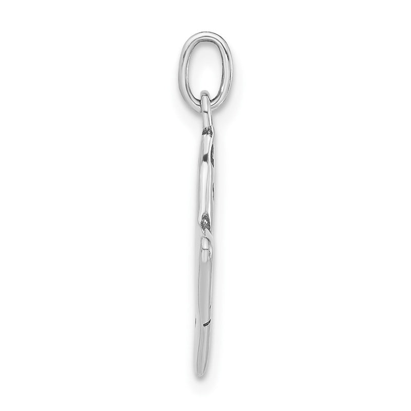 Sterling Silver Polished & Antiqued Cat Charm