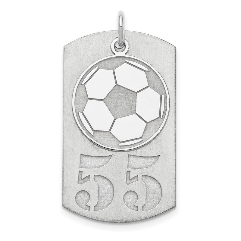 Sterling Silver Ss/Rhodium-Plated Personalized 2-Piece Soccer Ball Dog Tag Charm