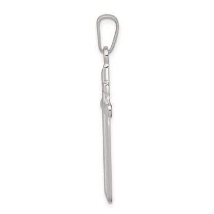 Sterling Silver Polished Inri Cross Pendant