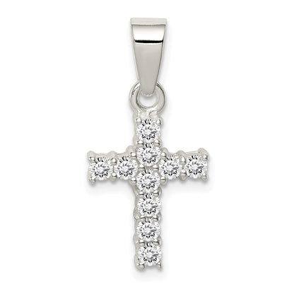 Sterling Silver Cz Cross Pendant