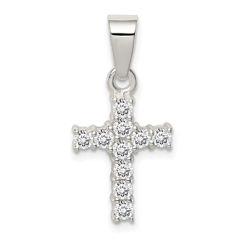 Sterling Silver Cz Cross Pendant