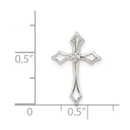Sterling Silver Cz Cross Charm