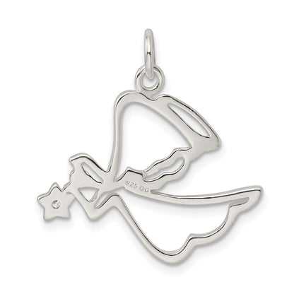 Sterling Silver Cz Angel Pendant