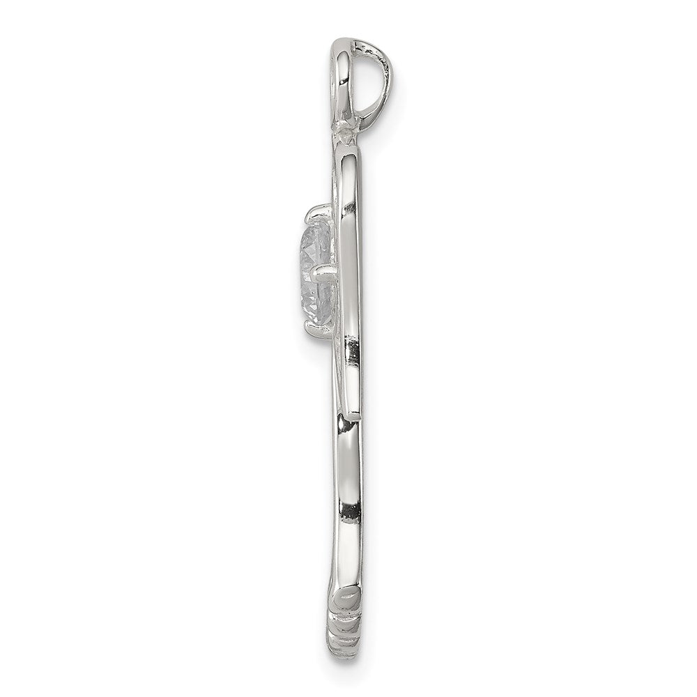 Sterling Silver Cz Angel Pendant