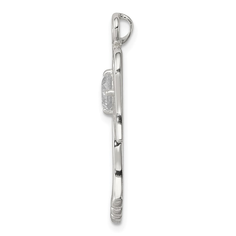 Sterling Silver Cz Angel Pendant