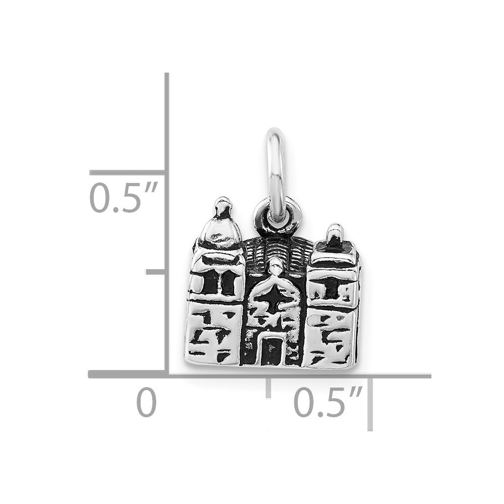Sterling Silver 3-D Antiqued Carmel Mission Basilica Museum Charm