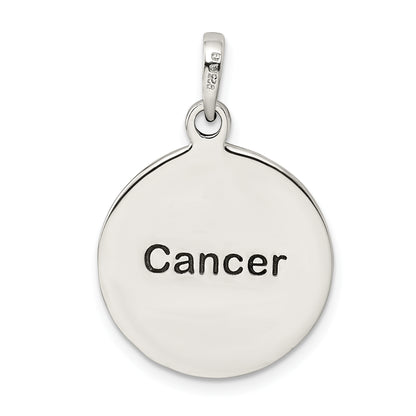 Sterling Silver Polished Antique Finish Cancer Horoscope Zodiac Pendant