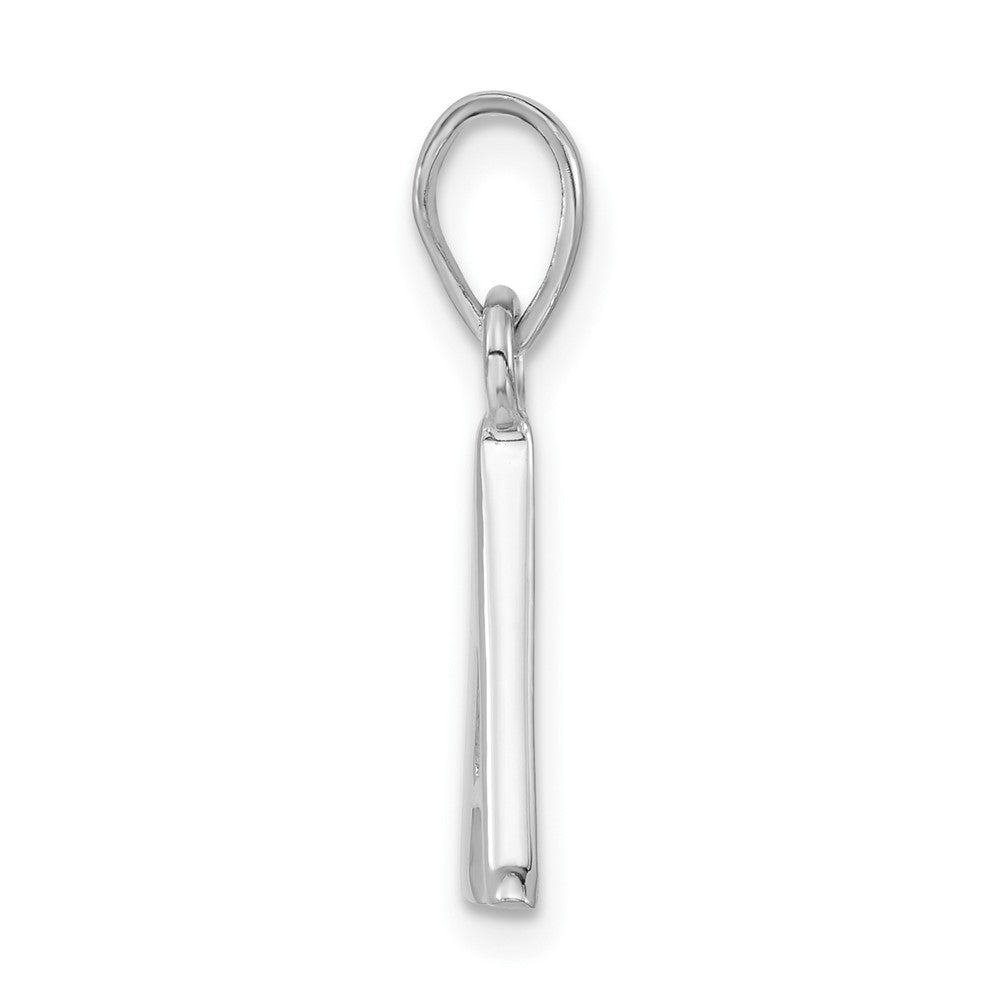 Sterling Silver Polished Diamond-Cut Initial A Pendant