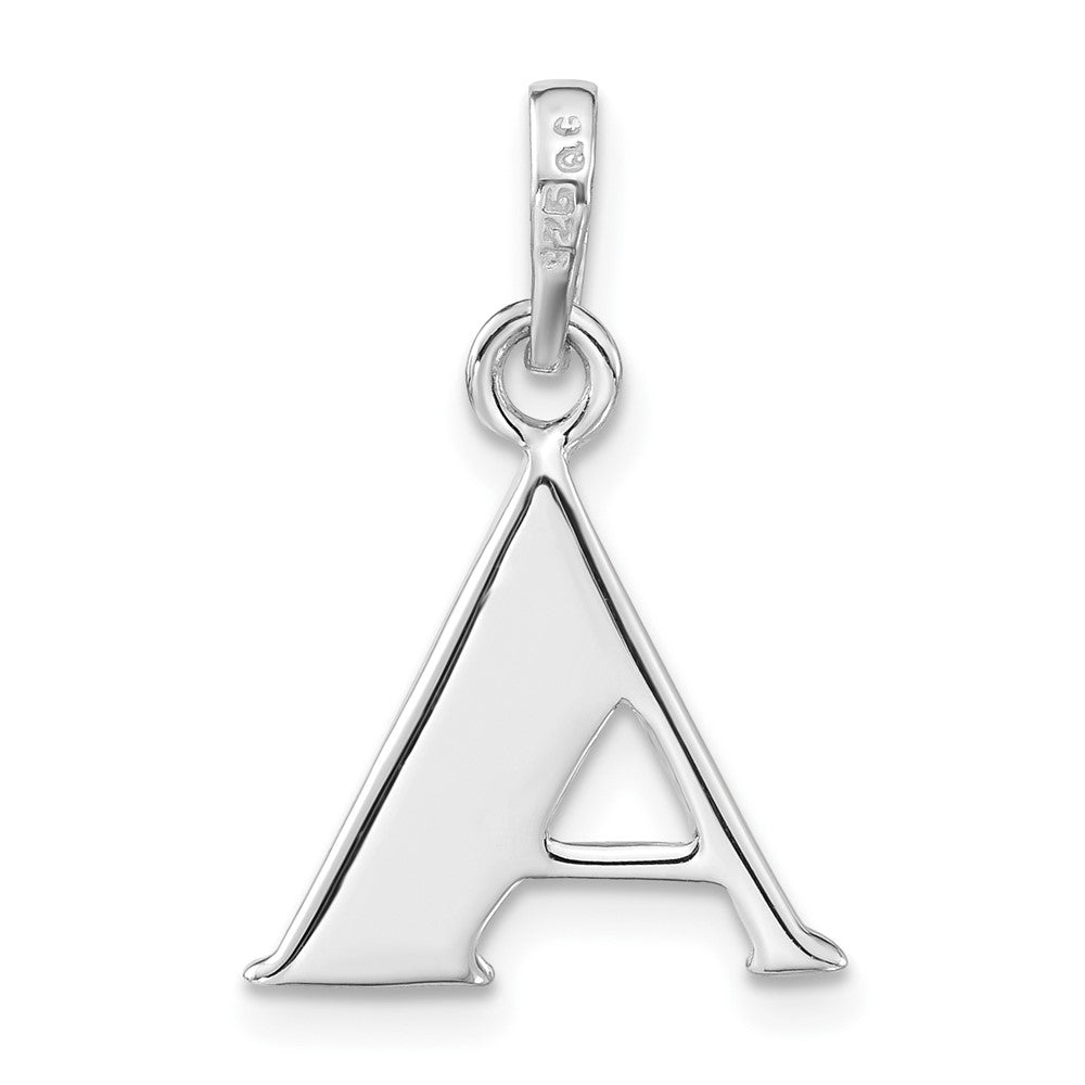 Sterling Silver Polished Diamond-Cut Initial A Pendant