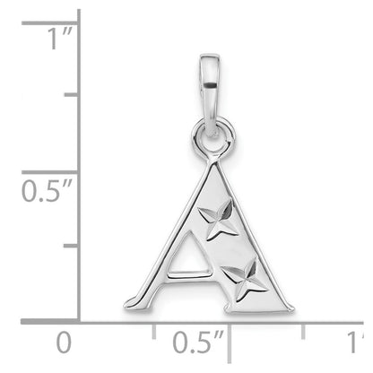 Sterling Silver Polished Diamond-Cut Initial A Pendant