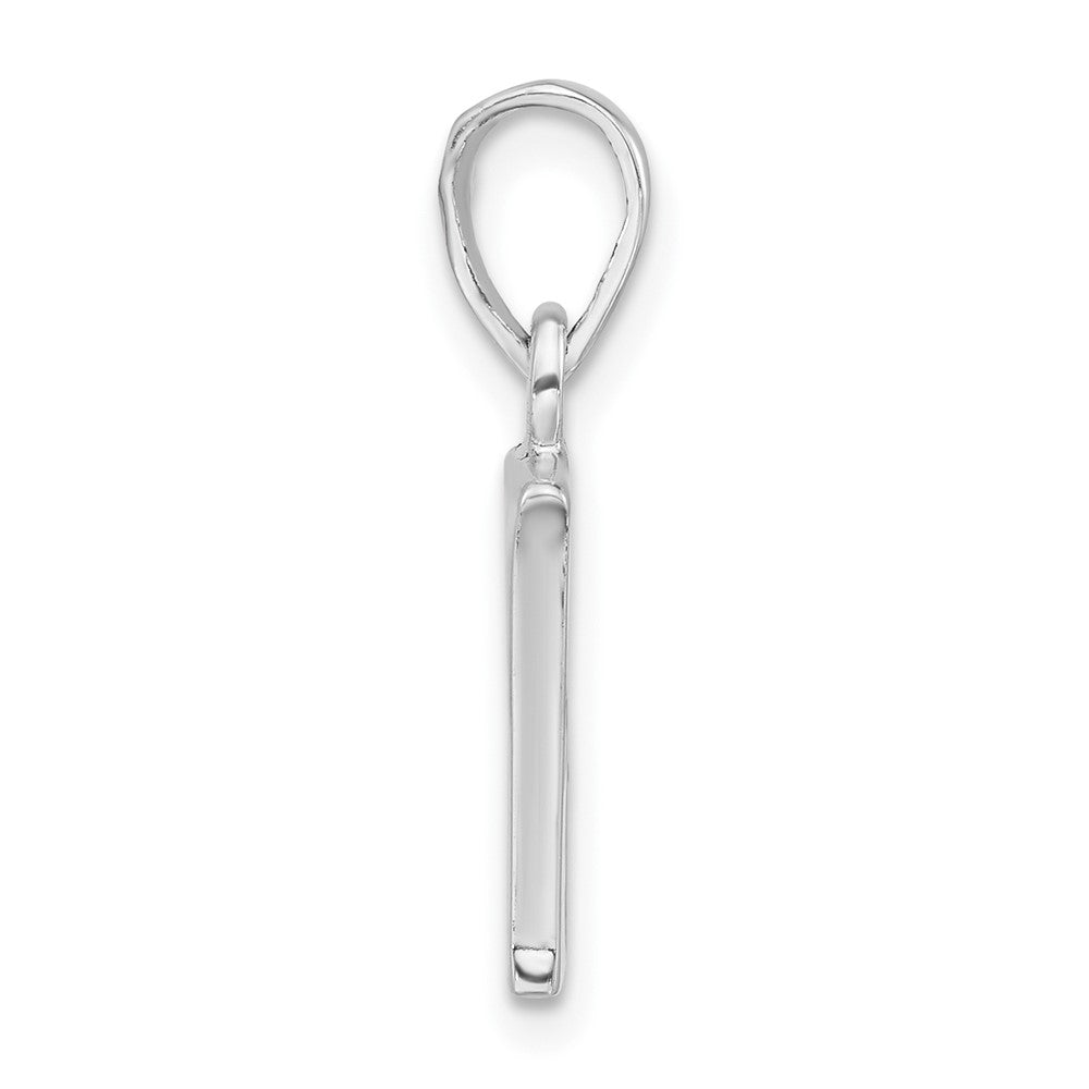 Sterling Silver Polished Diamond-Cut Initial B Pendant