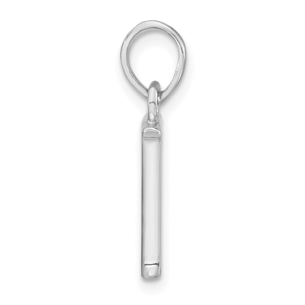 Sterling Silver Polished Diamond-Cut Initial E Pendant