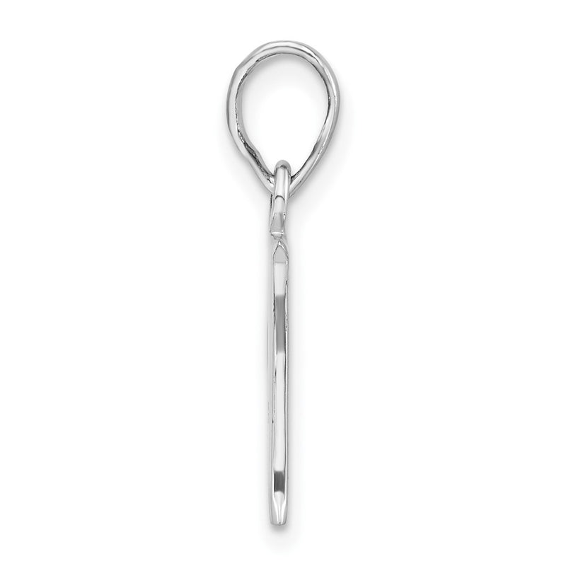 Sterling Silver Polished Diamond-Cut Initial F Pendant