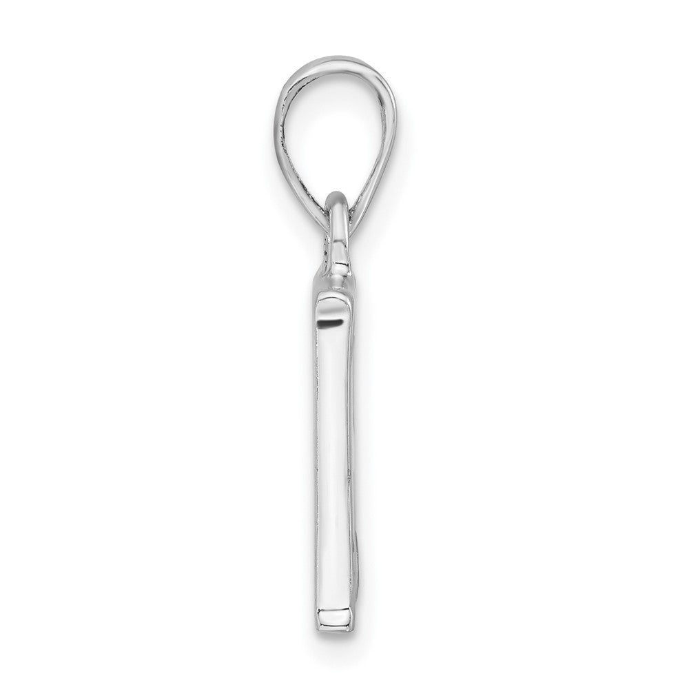 Sterling Silver Polished Diamond-Cut Initial H Pendant