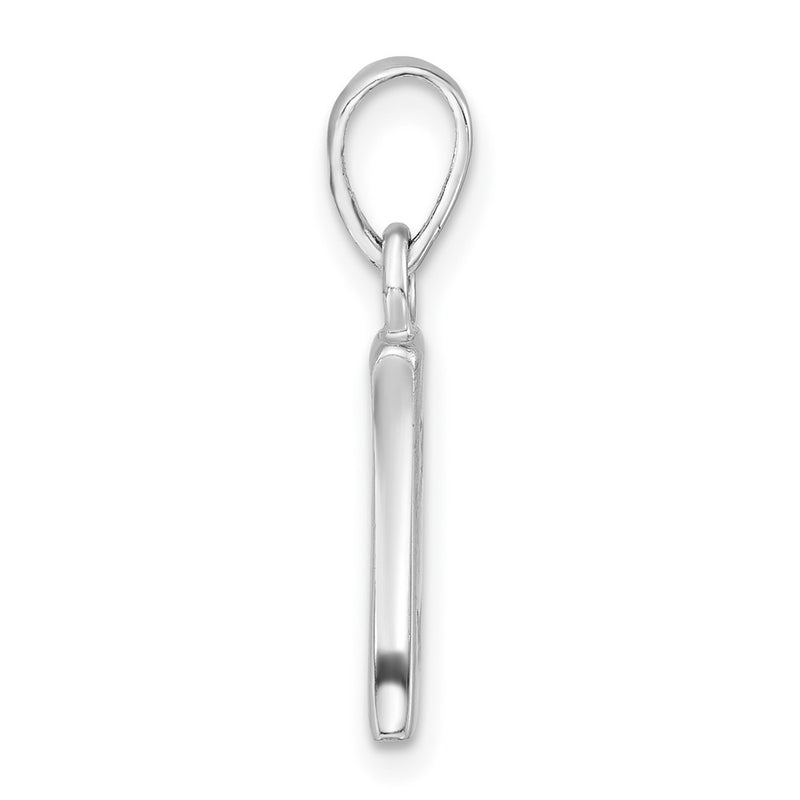 Sterling Silver Polished Diamond-Cut Initial I Pendant