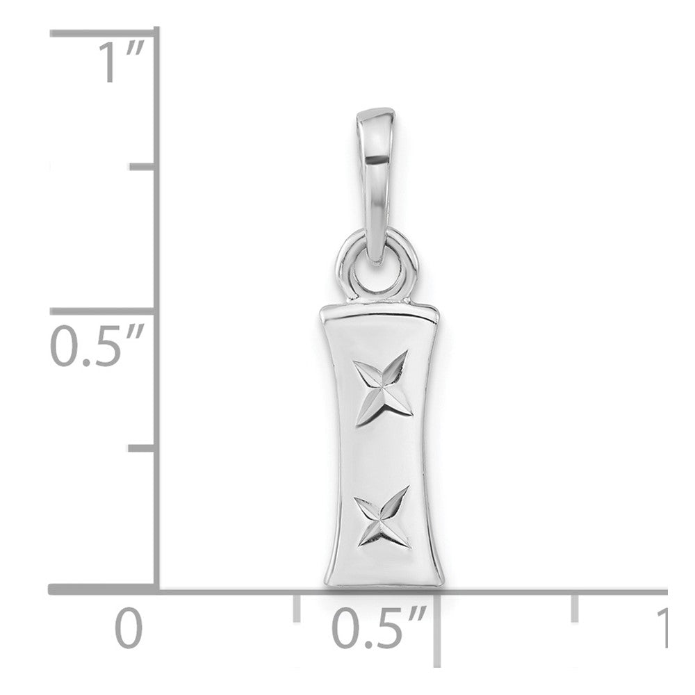 Sterling Silver Polished Diamond-Cut Initial I Pendant