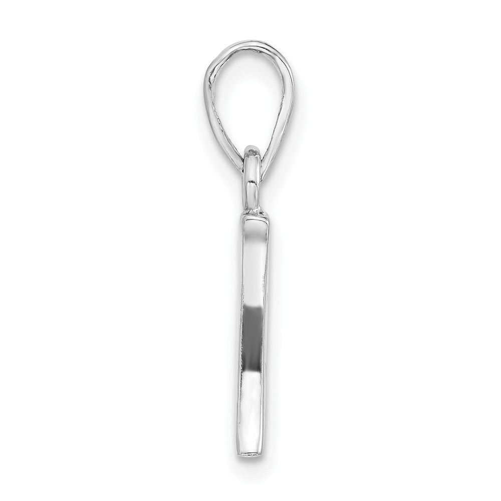 Sterling Silver Polished Diamond-Cut Initial L Pendant