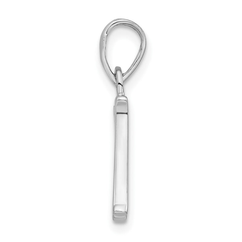 Sterling Silver Polished Diamond-Cut Initial N Pendant