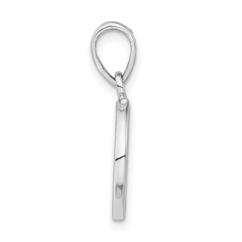 Sterling Silver Polished Diamond-Cut Initial O Pendant