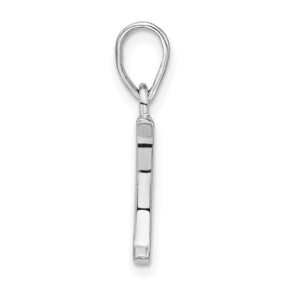 Sterling Silver Polished Diamond-Cut Initial P Pendant