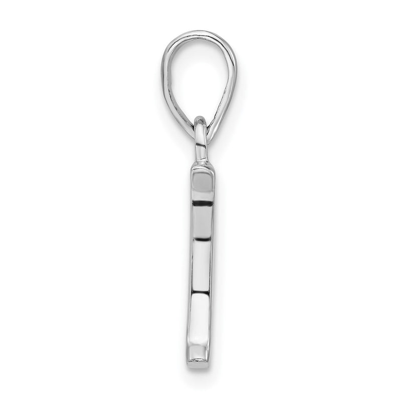 Sterling Silver Polished Diamond-Cut Initial P Pendant