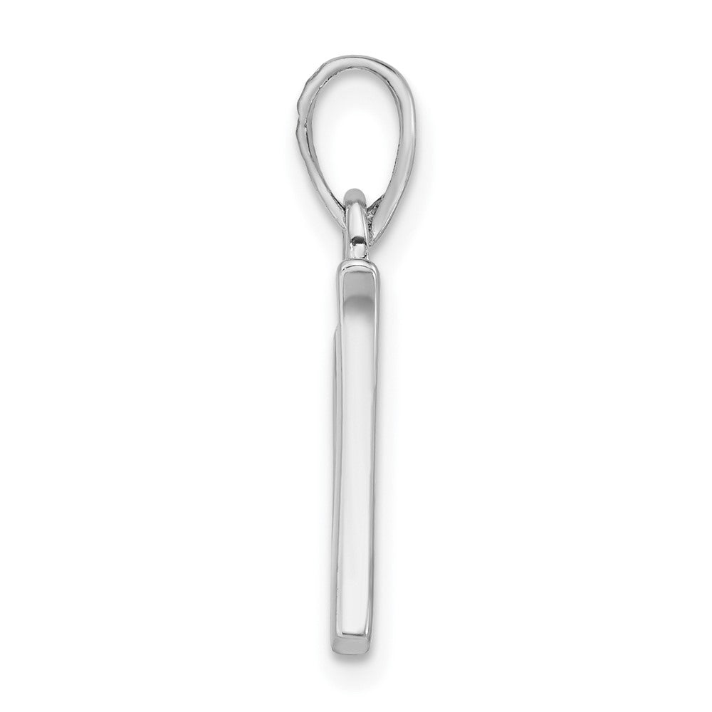 Sterling Silver Polished Diamond-Cut Initial V Pendant