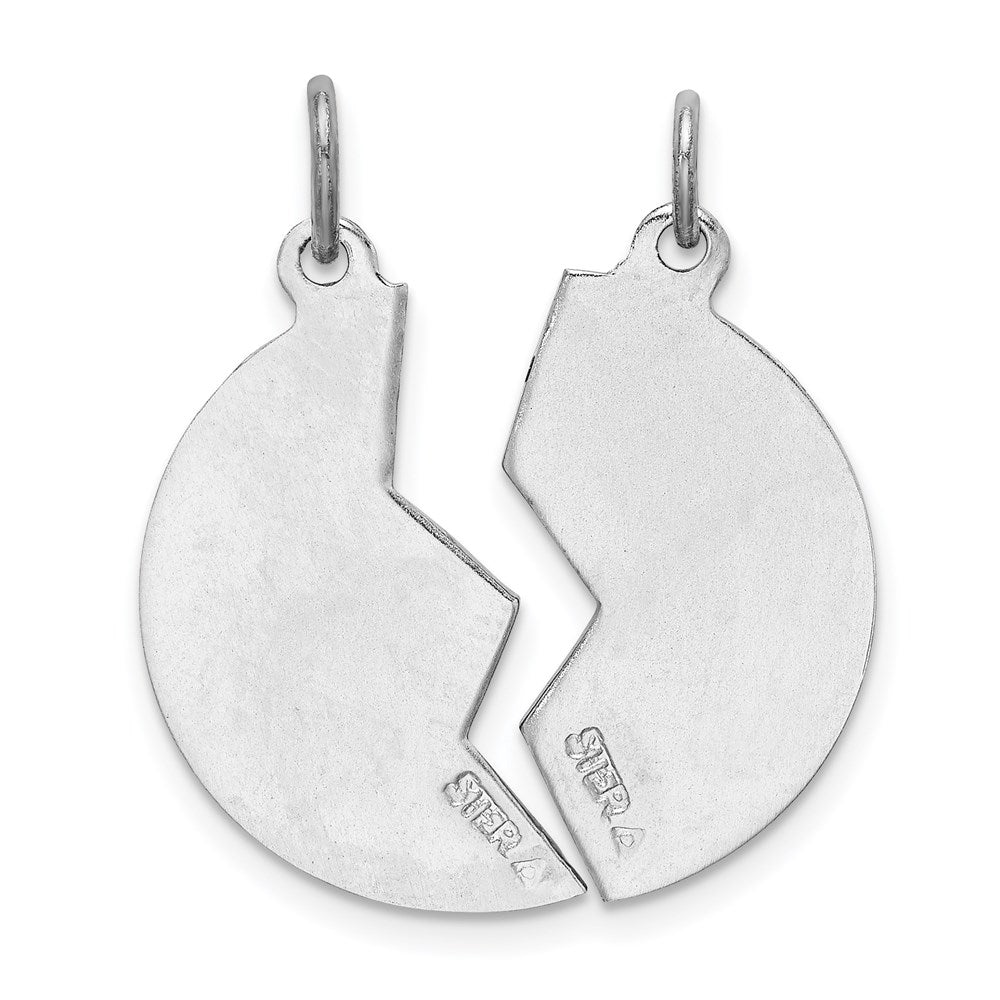 Sterling Silver Rhodium-Plated & Gold-Plated Polished Mizpah 2-Piece Pendan