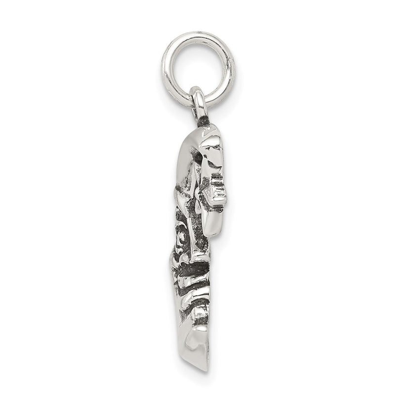 Sterling Silver Antiqued Moon Charm