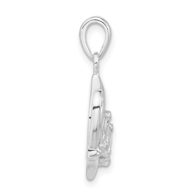 Sterling Silver Cz Butterfly Pendant