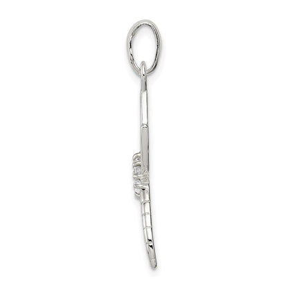 Sterling Silver With Cz Dragonfly Pendant