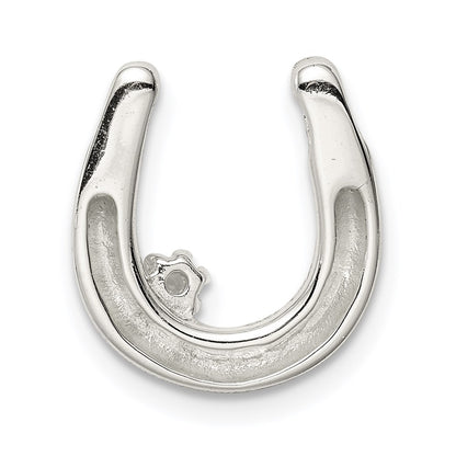 Sterling Silver Cz Horseshoe Pendant