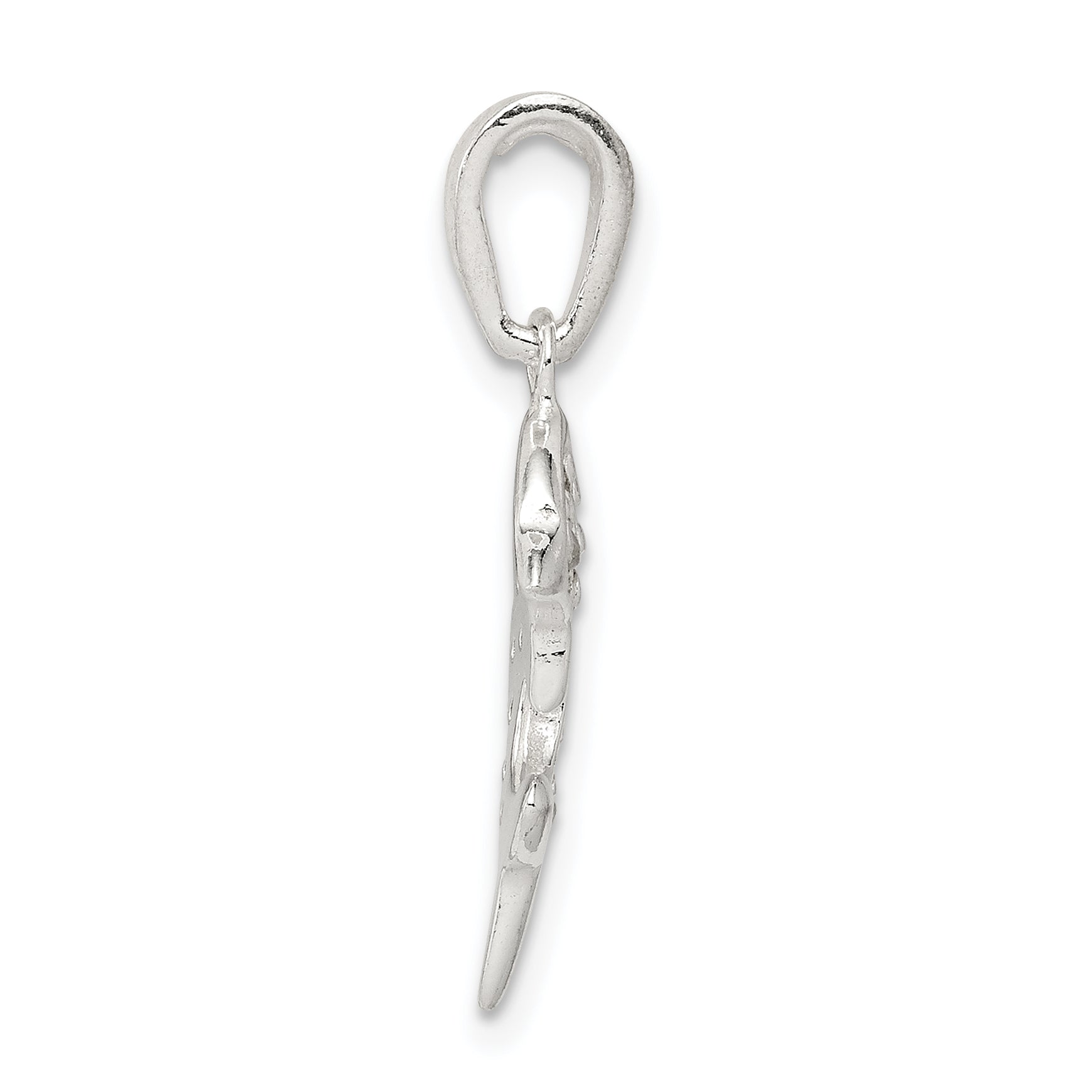 Sterling Silver With Cz Dolphin Pendant