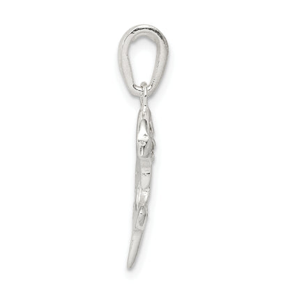 Sterling Silver With Cz Dolphin Pendant