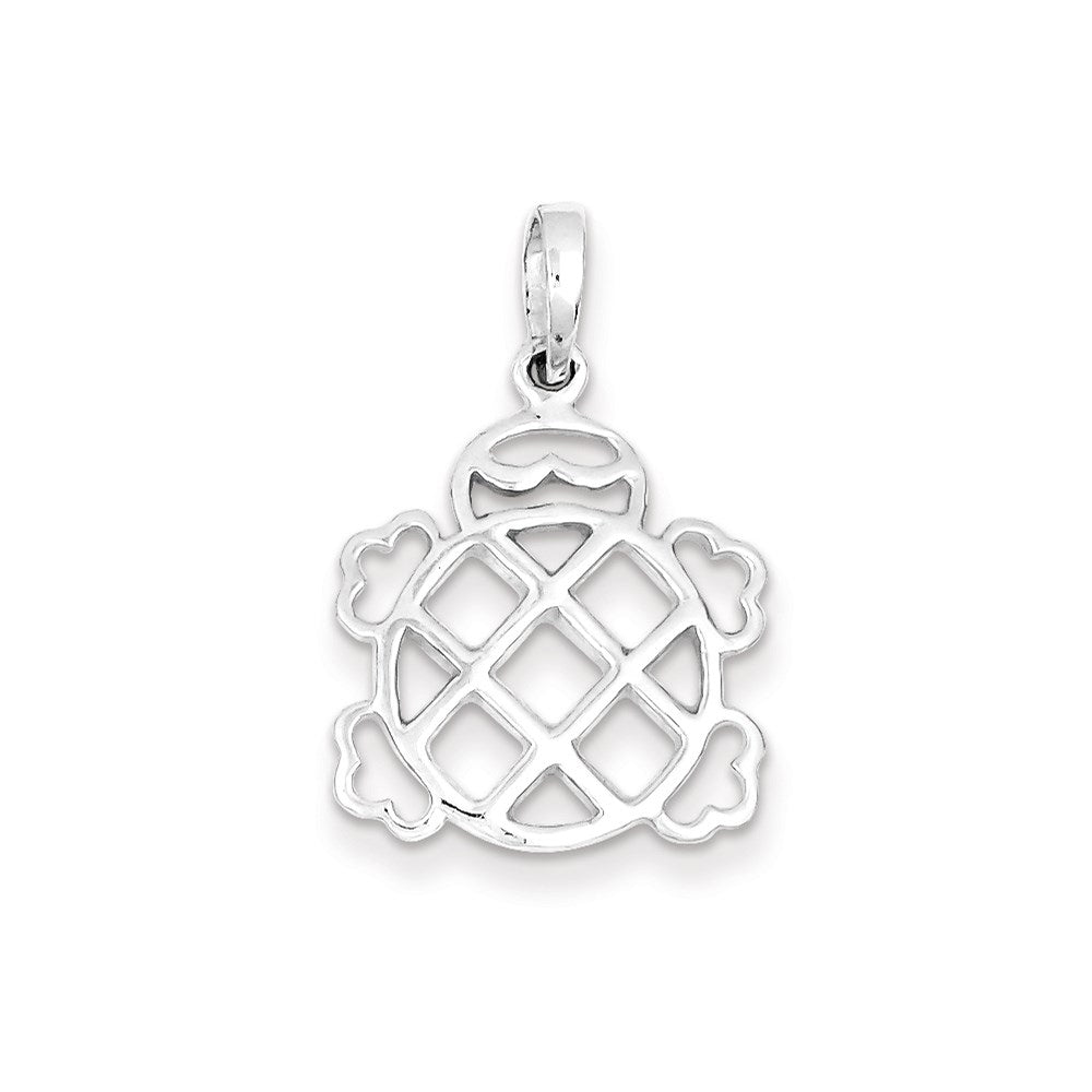 Sterling Silver Polished Turtle Pendant