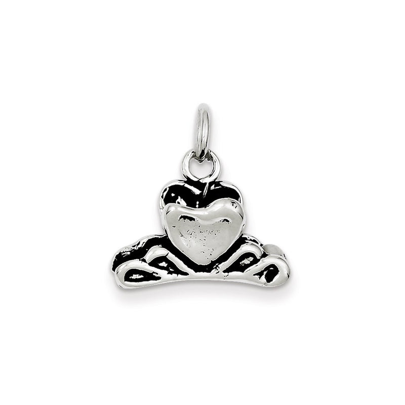 Sterling Silver Antiqued Heart Hair Clip Charm