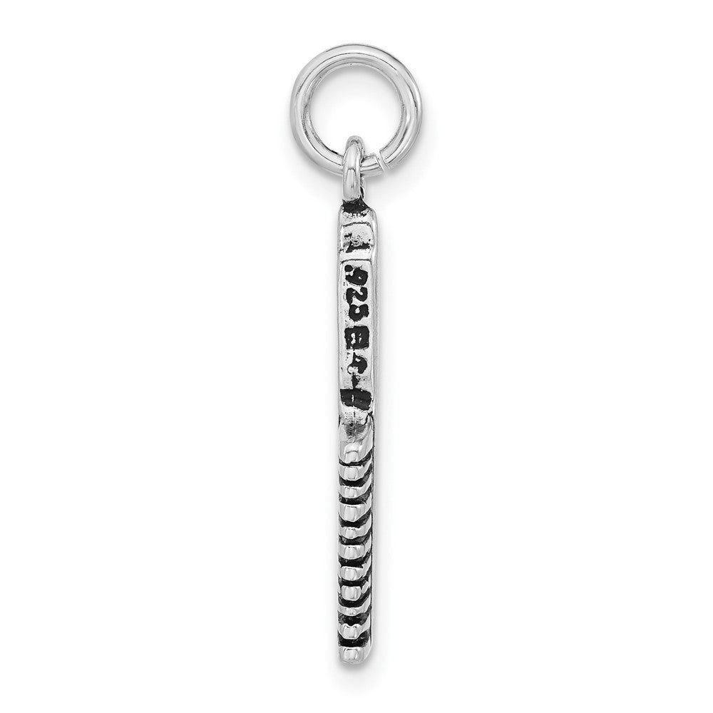 Sterling Silver Polished & Antiqued Hair Comb Charm