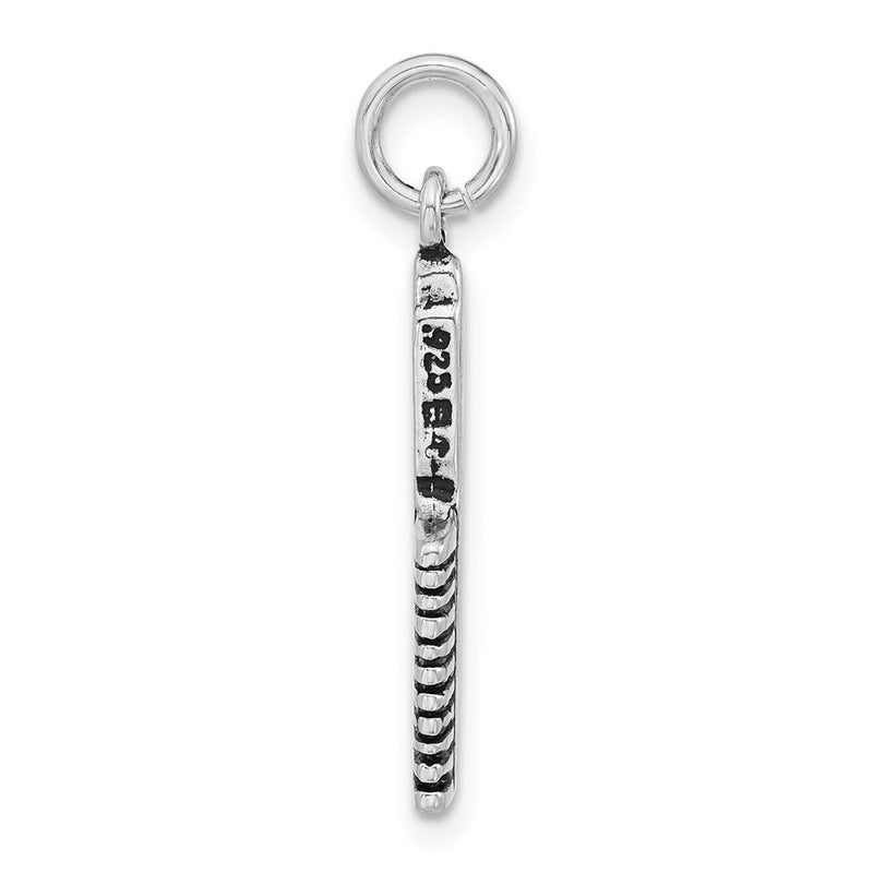 Sterling Silver Polished & Antiqued Hair Comb Charm