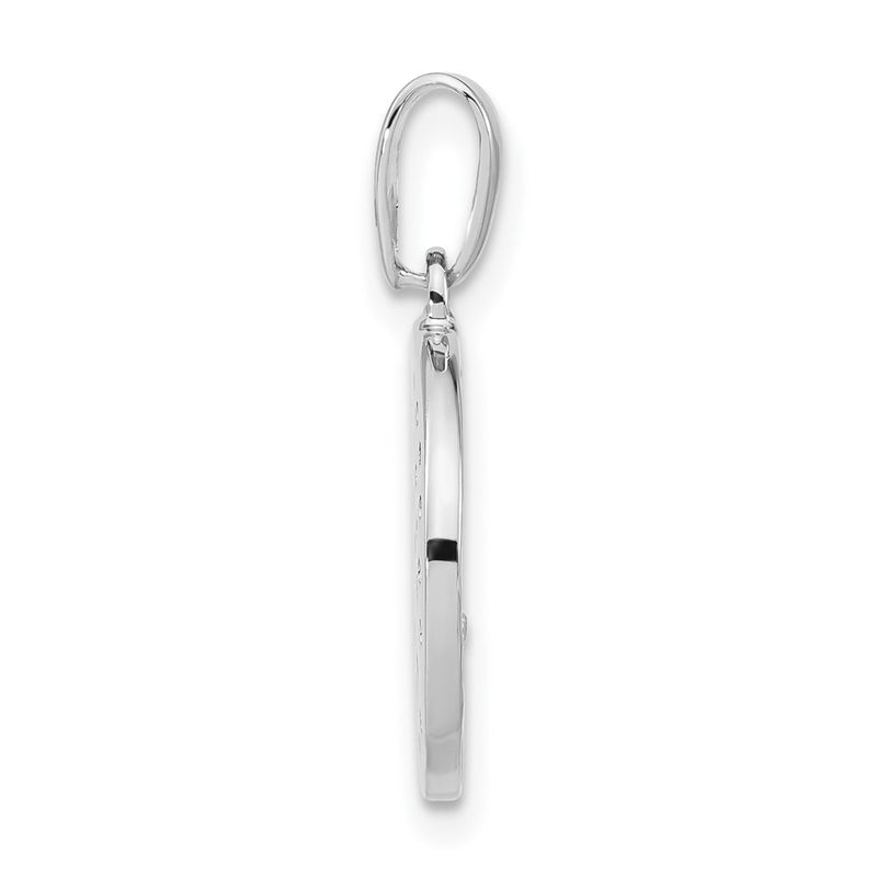 Sterling Silver Rhodium-Plated Cz Peace Pendant