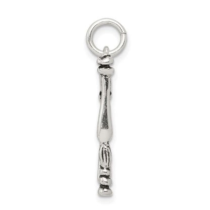 Sterling Silver Antiqued Harp Charm